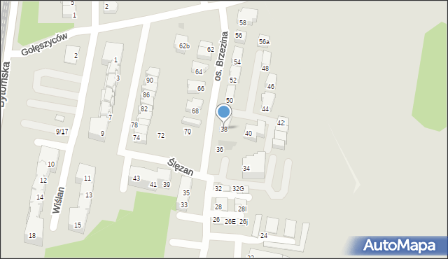 Świętochłowice, Ślęzan, 38, mapa Świętochłowice