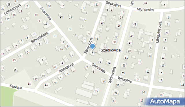 Szadkowice-Ogrodzim, Słoneczna, 2, mapa Szadkowice-Ogrodzim