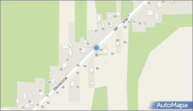 Szarlejka, Słoneczna, 58, mapa Szarlejka