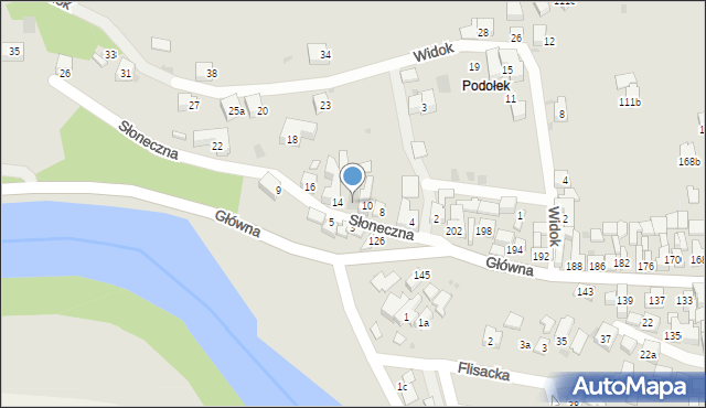 Szczawnica, Słoneczna, 12, mapa Szczawnica