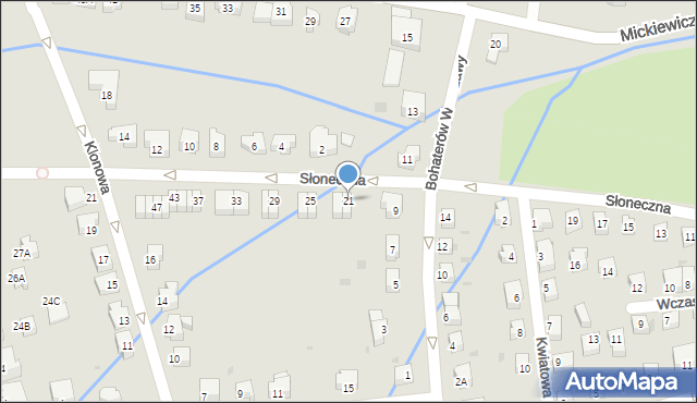 Szczawno-Zdrój, Słoneczna, 21, mapa Szczawno-Zdrój