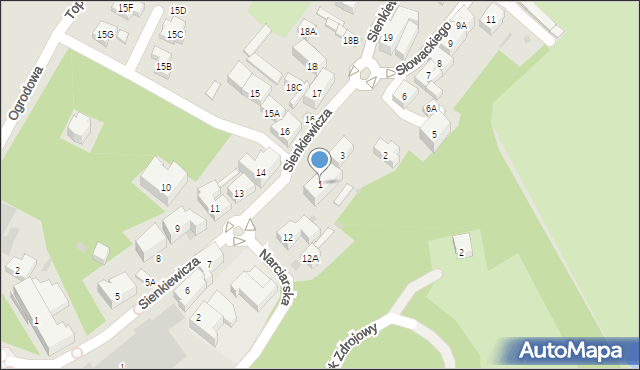 Szczawno-Zdrój, Słowackiego Juliusza, 1, mapa Szczawno-Zdrój