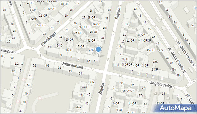 Szczecin, Śląska, 43, mapa Szczecina