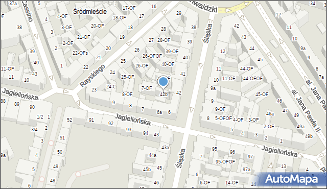 Szczecin, Śląska, 42b, mapa Szczecina