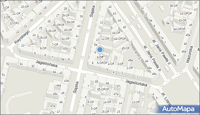 Szczecin, Śląska, 9-OF, mapa Szczecina