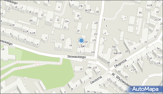 Szczecin, Słowackiego Juliusza, 1-OF, mapa Szczecina