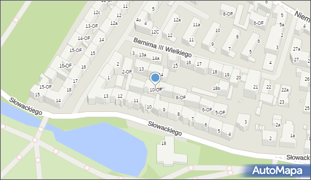 Szczecin, Słowackiego Juliusza, 10-OF, mapa Szczecina