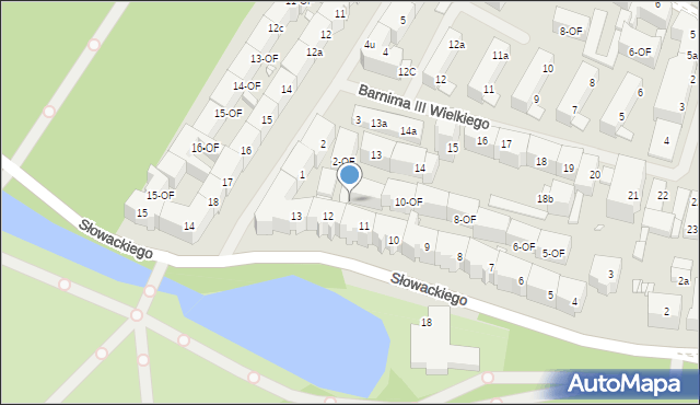 Szczecin, Słowackiego Juliusza, 12-OF, mapa Szczecina