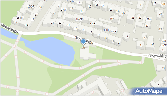 Szczecin, Słowackiego Juliusza, 18, mapa Szczecina