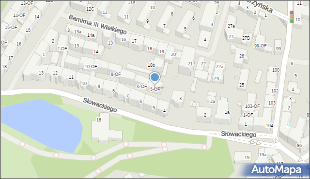 Szczecin, Słowackiego Juliusza, 5-OF, mapa Szczecina