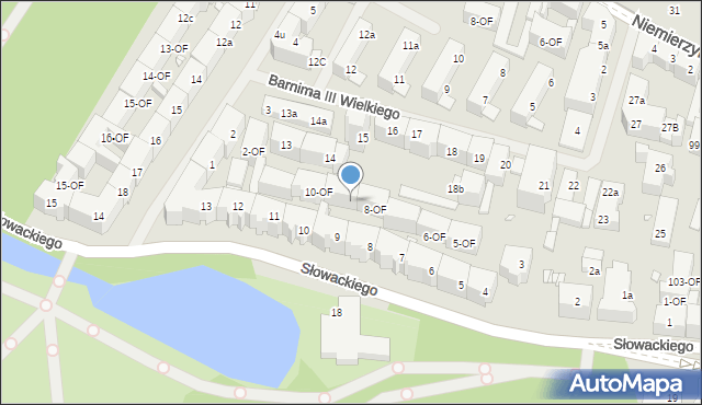 Szczecin, Słowackiego Juliusza, 9-OF, mapa Szczecina