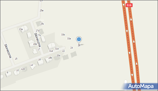 Szczęsne, Słoneczna, 26, mapa Szczęsne