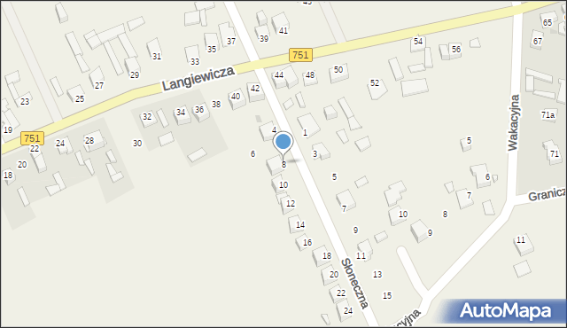 Szewna, Słoneczna, 8, mapa Szewna