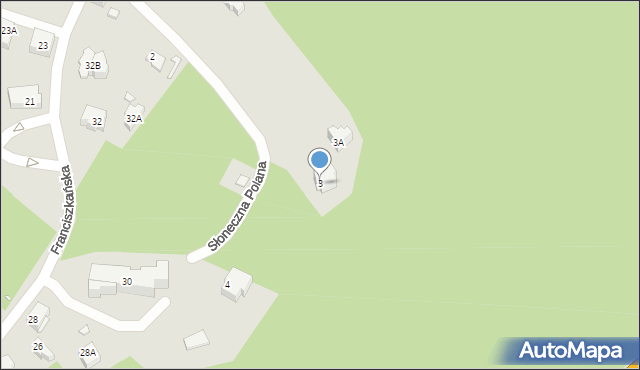 Szklarska Poręba, Słoneczna Polana, 3, mapa Szklarska Poręba