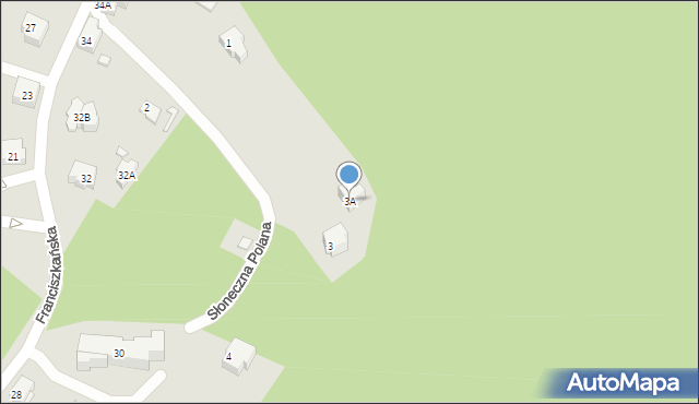 Szklarska Poręba, Słoneczna Polana, 3A, mapa Szklarska Poręba