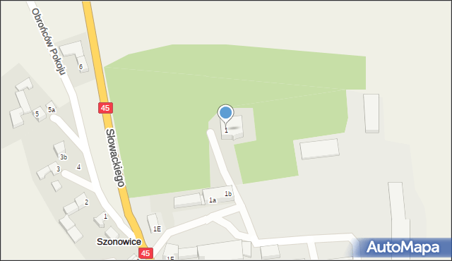 Szonowice, Słowackiego Juliusza, 1, mapa Szonowice