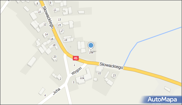Szonowice, Słowackiego Juliusza, 19a, mapa Szonowice