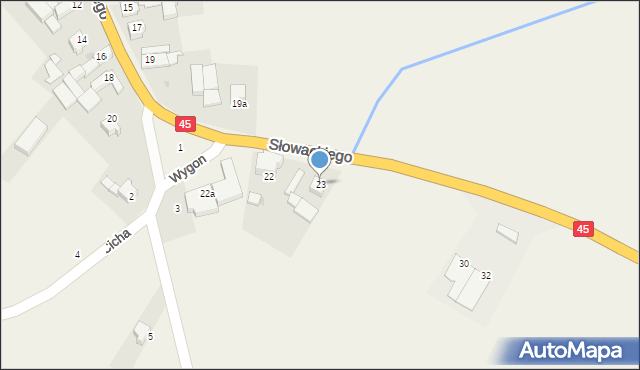 Szonowice, Słowackiego Juliusza, 23, mapa Szonowice