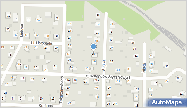 Tarnów, Śląska, 48, mapa Tarnów