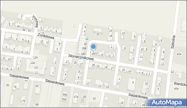 Tarnowo Podgórne, Słonecznikowa, 10, mapa Tarnowo Podgórne