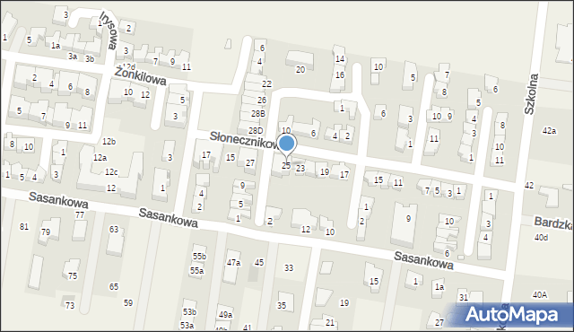 Tarnowo Podgórne, Słonecznikowa, 25, mapa Tarnowo Podgórne