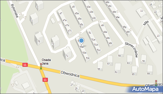 Tarnowskie Góry, Słoneczników, 53a, mapa Tarnowskie Góry