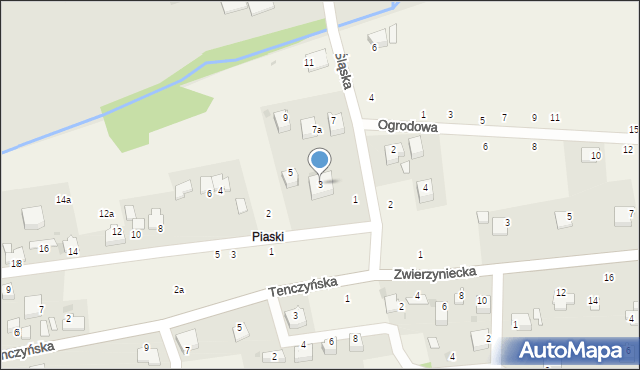 Tenczynek, Śląska, 3, mapa Tenczynek