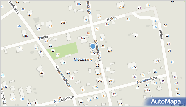 Terespol, Słowackiego Juliusza, 12a, mapa Terespol