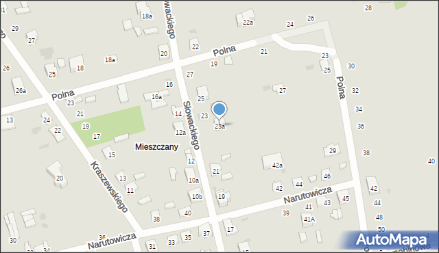 Terespol, Słowackiego Juliusza, 23a, mapa Terespol