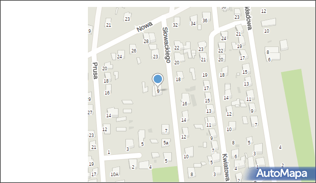 Tłuszcz, Słowackiego Juliusza, 9, mapa Tłuszcz