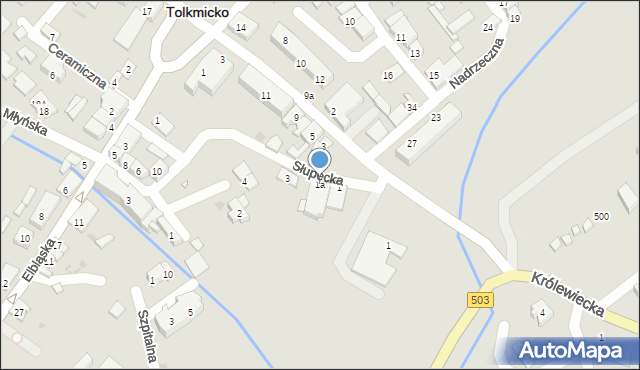 Tolkmicko, Słupecka, 1a, mapa Tolkmicko