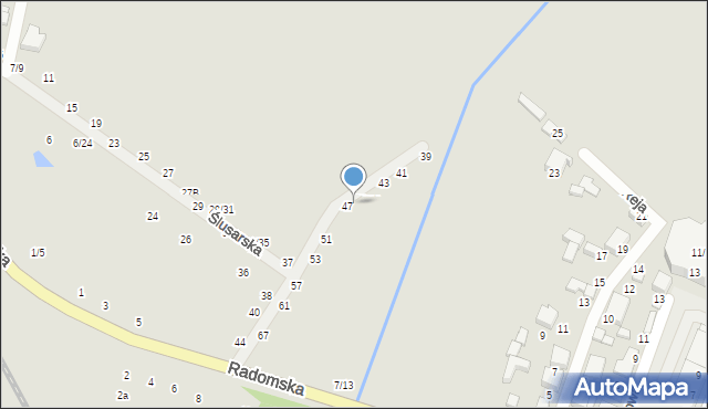 Tomaszów Mazowiecki, Ślusarska, 45A, mapa Tomaszów Mazowiecki