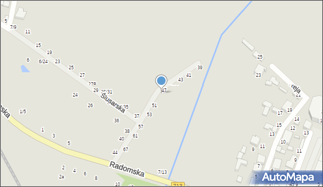 Tomaszów Mazowiecki, Ślusarska, 47A, mapa Tomaszów Mazowiecki