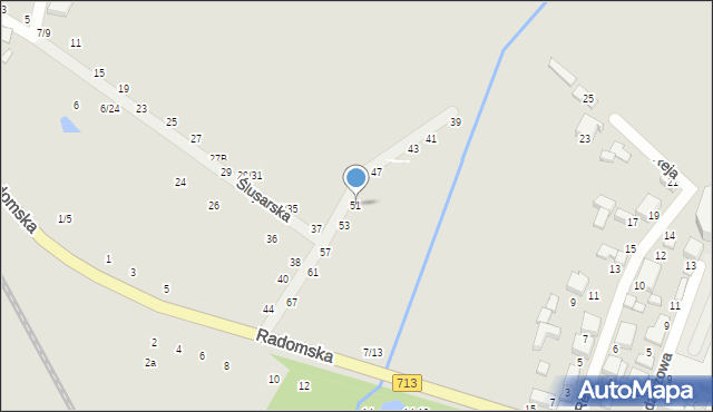 Tomaszów Mazowiecki, Ślusarska, 51, mapa Tomaszów Mazowiecki