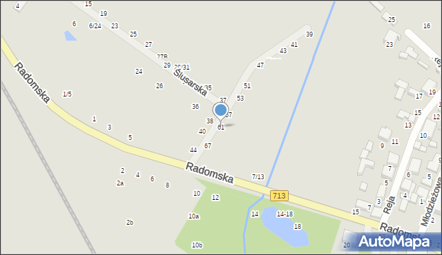 Tomaszów Mazowiecki, Ślusarska, 61, mapa Tomaszów Mazowiecki