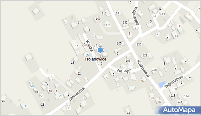 Trojanowice, Słoneczna, 4, mapa Trojanowice