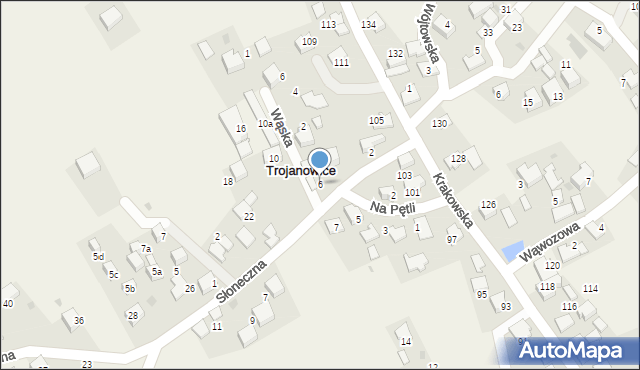 Trojanowice, Słoneczna, 6, mapa Trojanowice