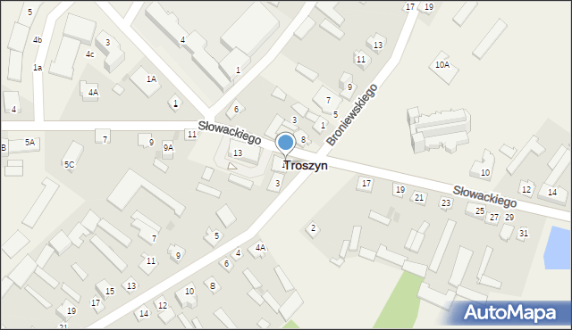 Troszyn, Słowackiego Juliusza, 15, mapa Troszyn