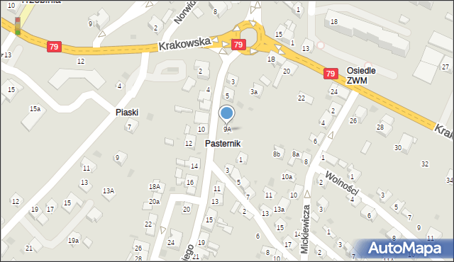 Trzebinia, Słowackiego Juliusza, 11, mapa Trzebinia