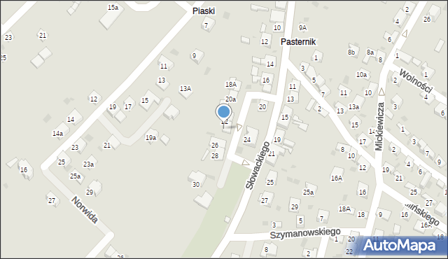 Trzebinia, Słowackiego Juliusza, 24A, mapa Trzebinia