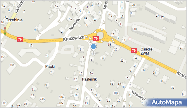 Trzebinia, Słowackiego Juliusza, 3, mapa Trzebinia