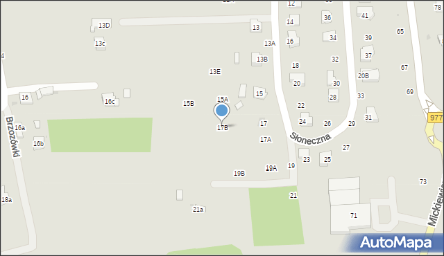 Tuchów, Słoneczna, 17B, mapa Tuchów