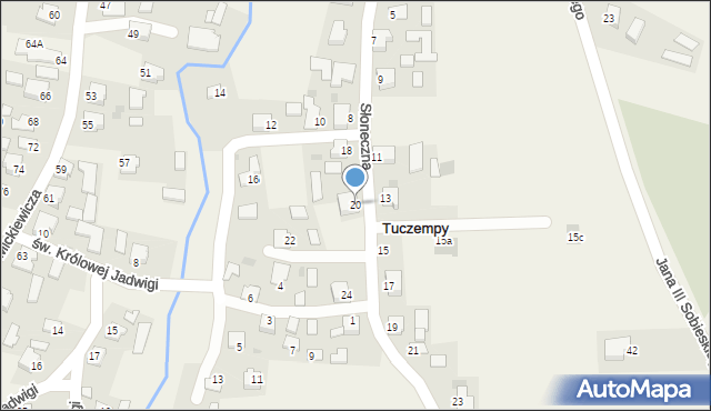 Tuczempy, Słoneczna, 20, mapa Tuczempy