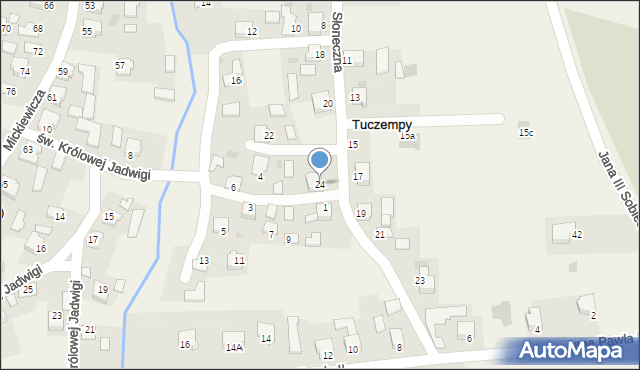 Tuczempy, Słoneczna, 24, mapa Tuczempy