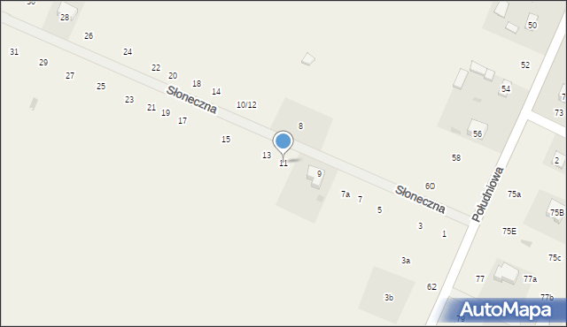 Twarda, Słoneczna, 11, mapa Twarda