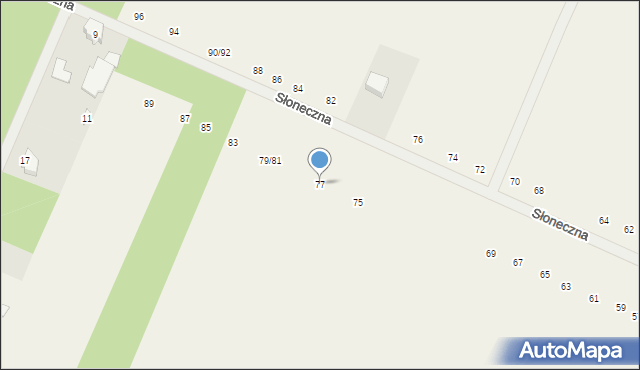 Twarda, Słoneczna, 77, mapa Twarda