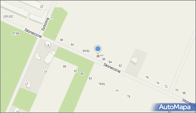 Twarda, Słoneczna, 88, mapa Twarda