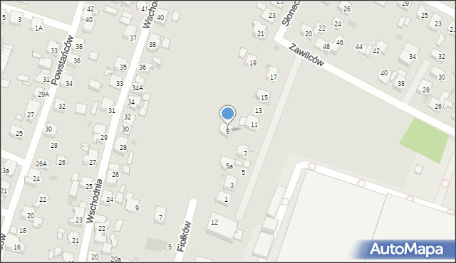 Tychy, Słoneczników, 9, mapa Tychów