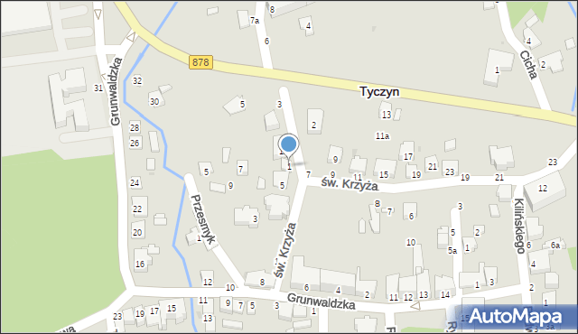 Tyczyn, Słowackiego Juliusza, 1, mapa Tyczyn