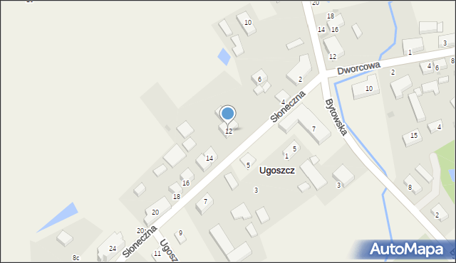 Ugoszcz, Słoneczna, 12, mapa Ugoszcz